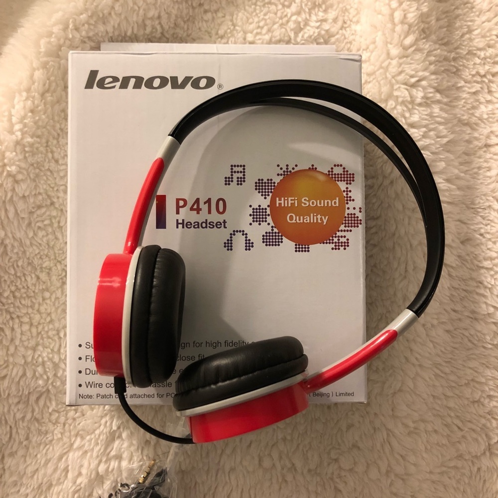 Lenovo new black and red headset